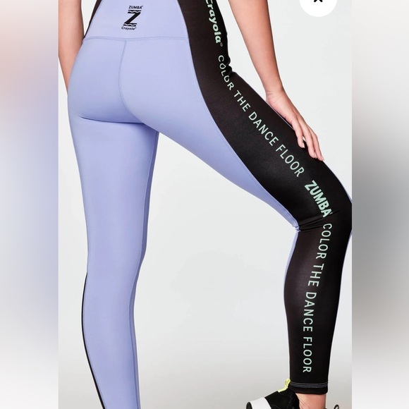 Zumba Wear Crayola Collab Purple High Waist Ankle Leggins Sz XL NEVER WORN - Picture 2 of 2